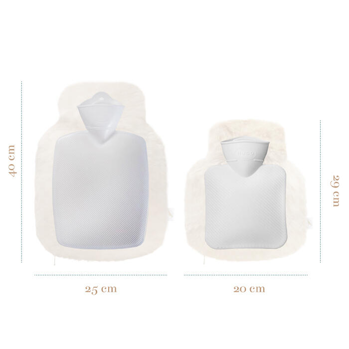 1,8l (40 x 25 cm) und 0,6l (29 x 20 cm) Wärmflasche von PachaPaca