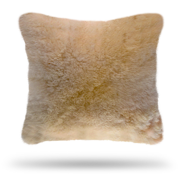 champagnerfarbenes Kissen aus Alpaka-Faser 