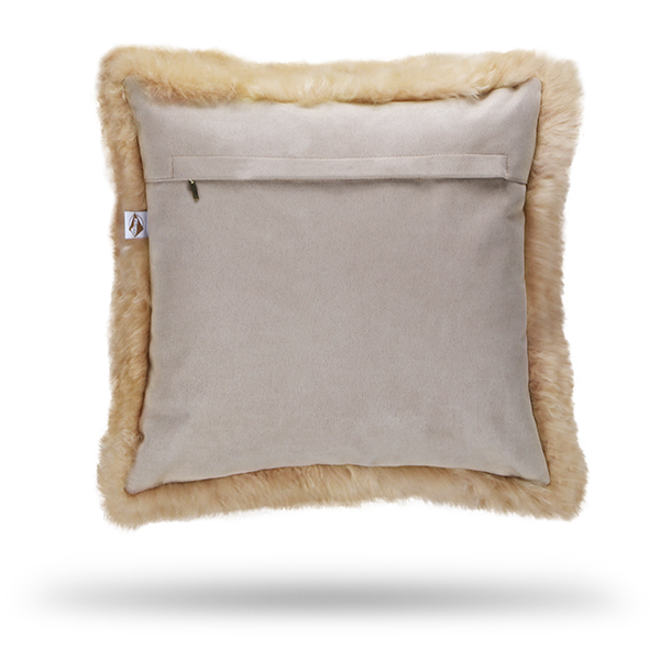 champagnerfarbenes Kissen aus Alpaka-Faser 