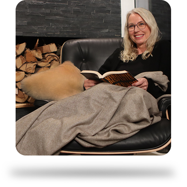 champagnerfarbenes Kissen aus Alpaka-Faser 