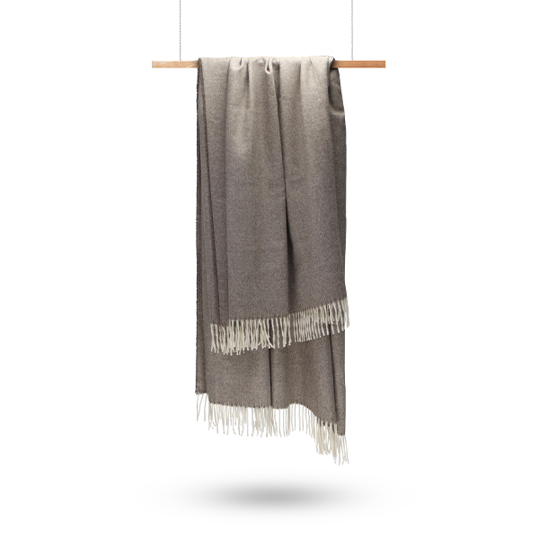 beige Plaid aus Alpaka-Wolle