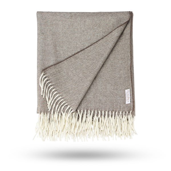 beige Plaid aus Alpaka-Wolle