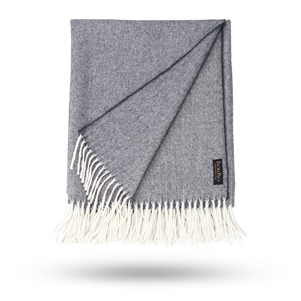 graue Plaid aus Alpaka-Wolle