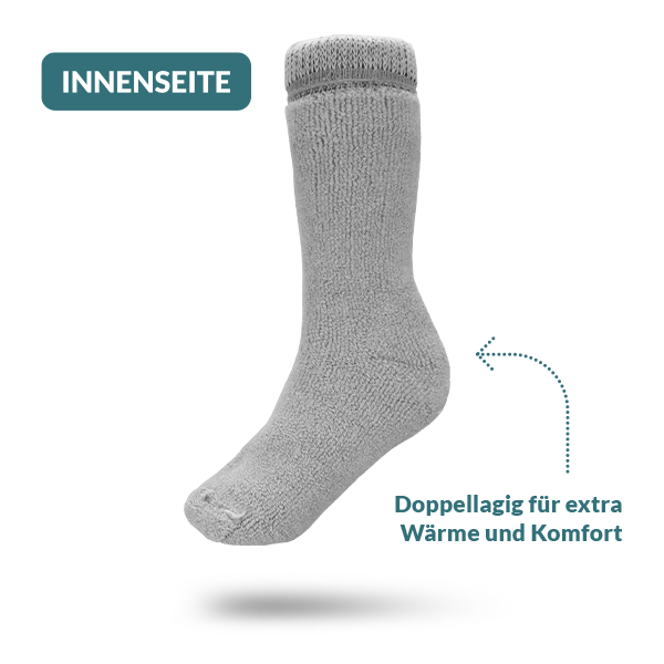 graue Socken aus Alpaka-Wolle