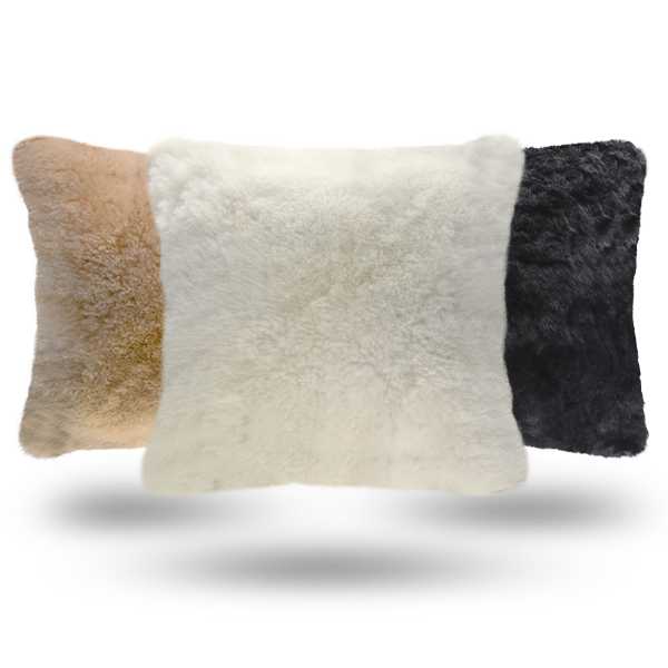 Braunes, weißes und schwarzes Alpaka-Kissen
