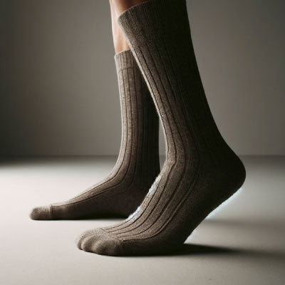 Klassische Alpaka Anzugsocken für Abendgarderobe in Grau